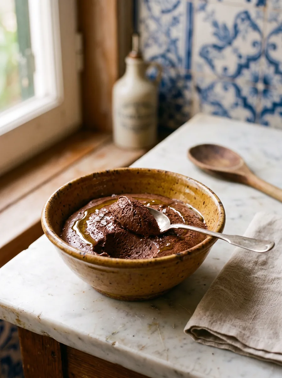 Mousse de chocolate com azeite